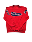 "BISON Cursive 2025" Unisex Crewneck Sweatshirt (with Sleeve Graphics)