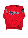 "BISON Cursive 2025" Unisex Crewneck Sweatshirt (with Sleeve Graphics)