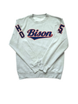 "BISON Cursive 2025" Unisex Crewneck Sweatshirt (with Sleeve Graphics)