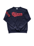 "BISON Cursive 2025" Limited Edition Premium Unisex Navy Crewneck Heavyweight Sweatshirt (with Sleeve Graphic)