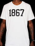 "1867 Str8" Unisex Short Sleeve T-Shirt, White