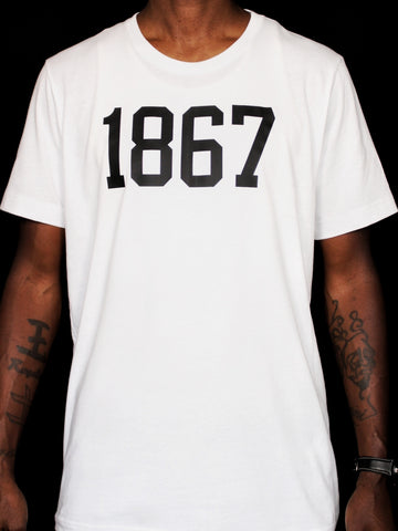 "1867 Str8" Unisex Short Sleeve T-Shirt, White