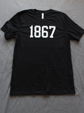 "1867 Str8" Unisex Short Sleeve T-Shirt, Black