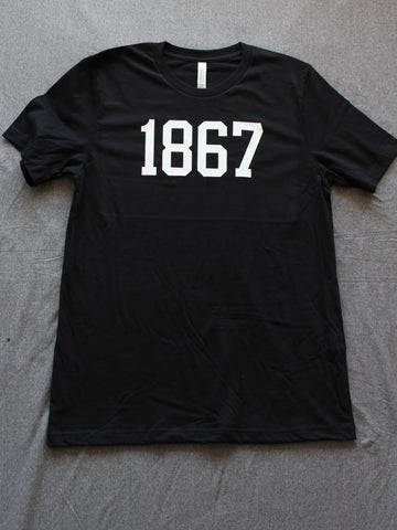 "1867 Str8" Unisex Short Sleeve T-Shirt, Black